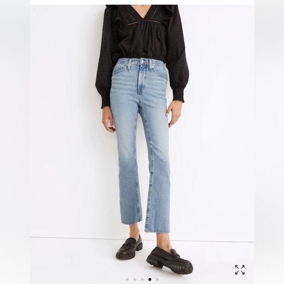 Madewell Petite Cali Demi-Boot Jeans in Enmore Wash: Raw-Hem Edition Size 26 P - Picture 4 of 16